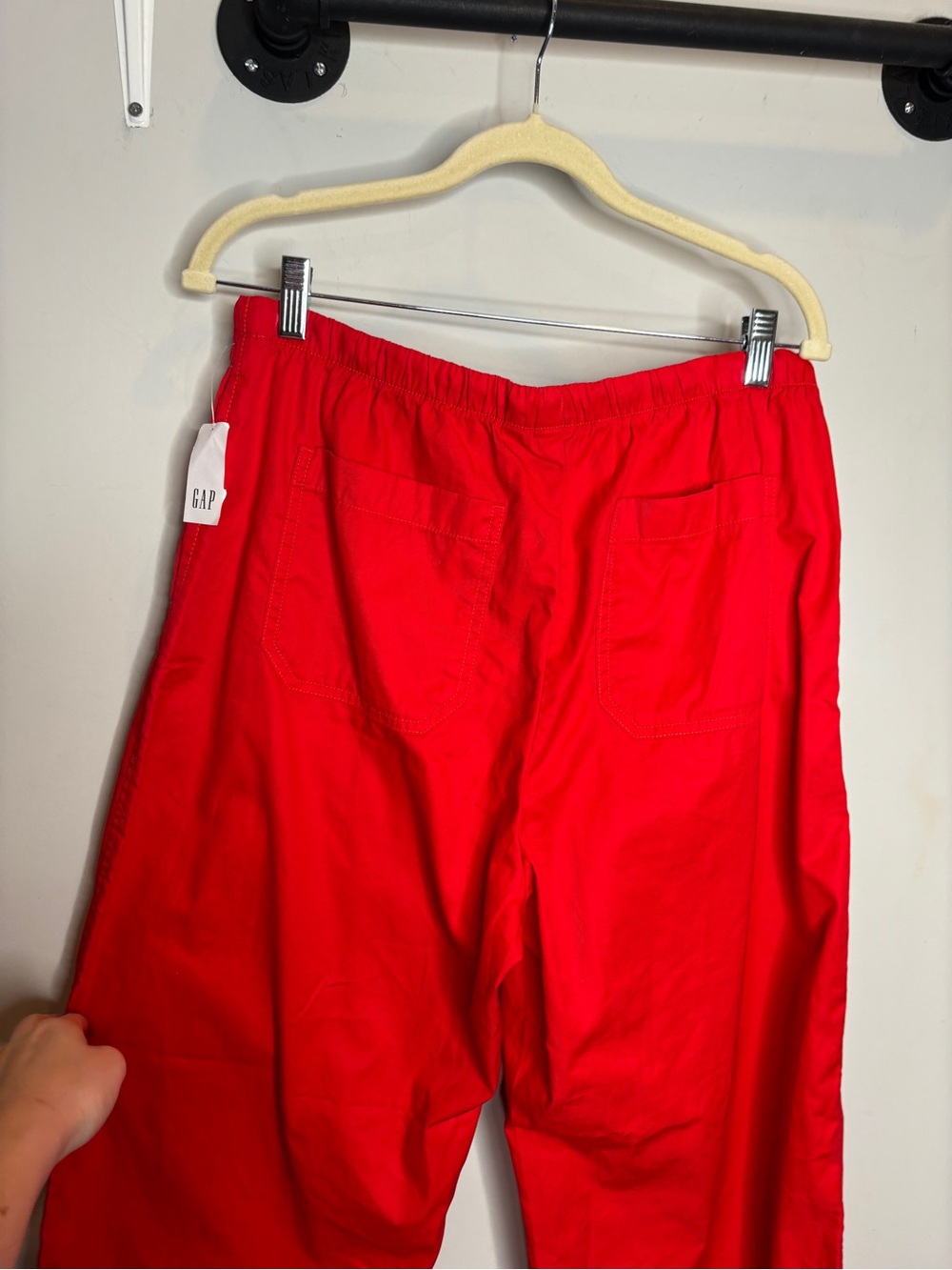 Gap Poplin Easy Double-Knee Barrel Pants M Red - Picture 9 of 10